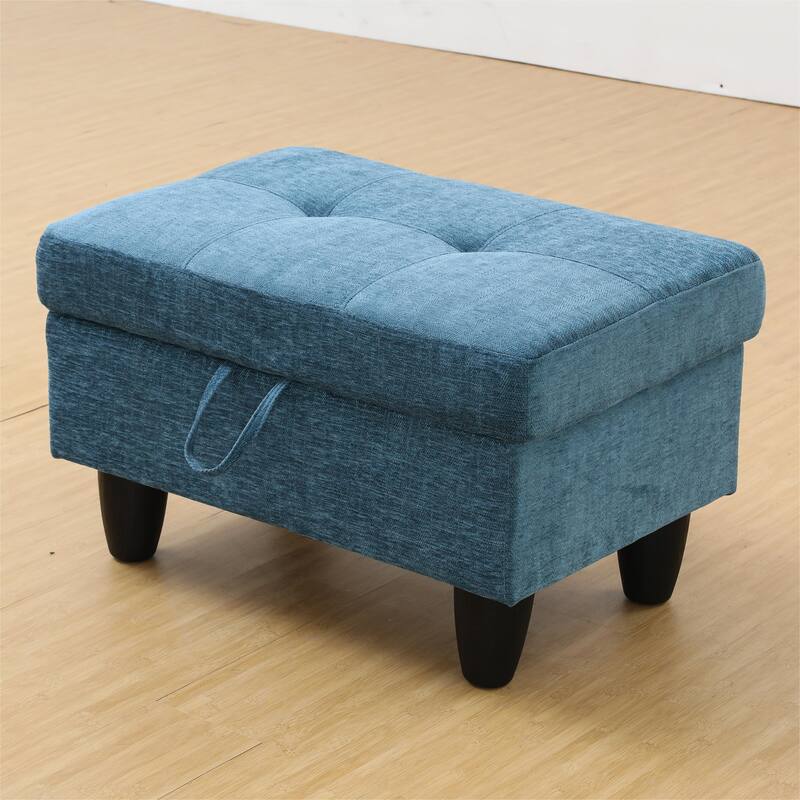 KISRAIS 28.5" Wide Upholstered Storage Ottoman