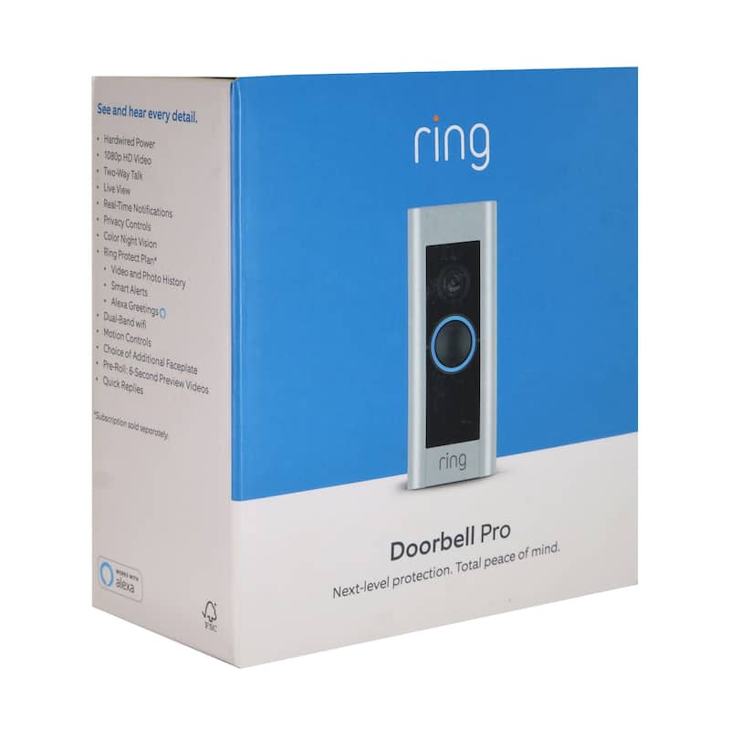 Ring Wired Doorbell Plus Smart Wi-Fi Video Doorbell - Satin Nickel