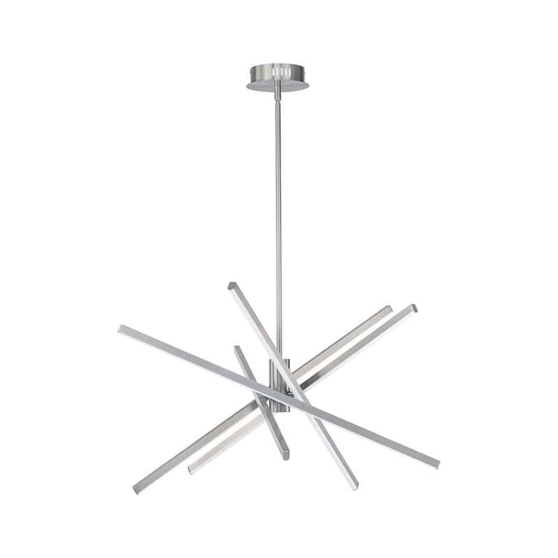 5-Light Modern Sputnik Linear Pendant Lights Integrated LED Kitchen Island Lighting