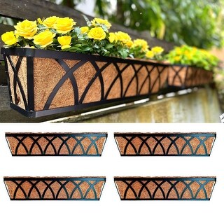 LaLaGreen Wand-Pflanzgefäß Set – 2 Stück, 76,2 Cm, Weißes Metall, Mit Kokosfutter, Für Balkon & Garten