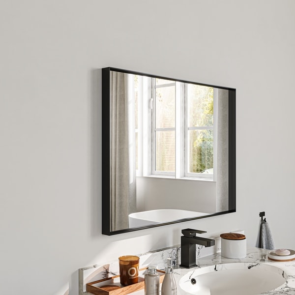 Right Angle Aluminum Framed Bathroom Mirror undefined Full Length