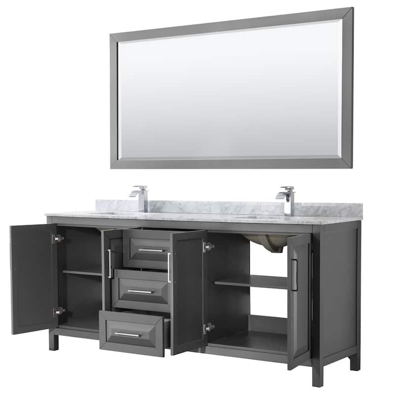 Wyndham Collection Daria 80" Free Standing Double Vanity Set with MDF
