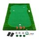 preview thumbnail 13 of 18, Green Golf Putting, Golf Training Mat with High-quality Turf, 3 Holes, 3 Flags and Cups for Indoor & Outdoor 10X5FT
