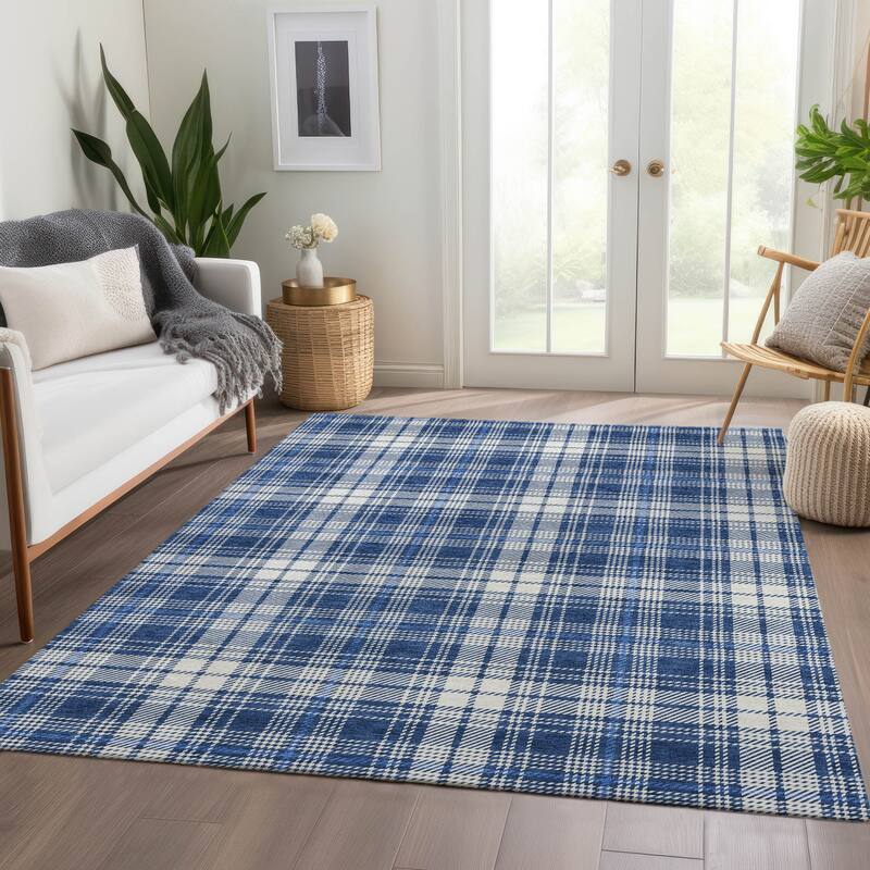 Premium Washable Super Soft Farmhouse Plaid Mayfield Rug