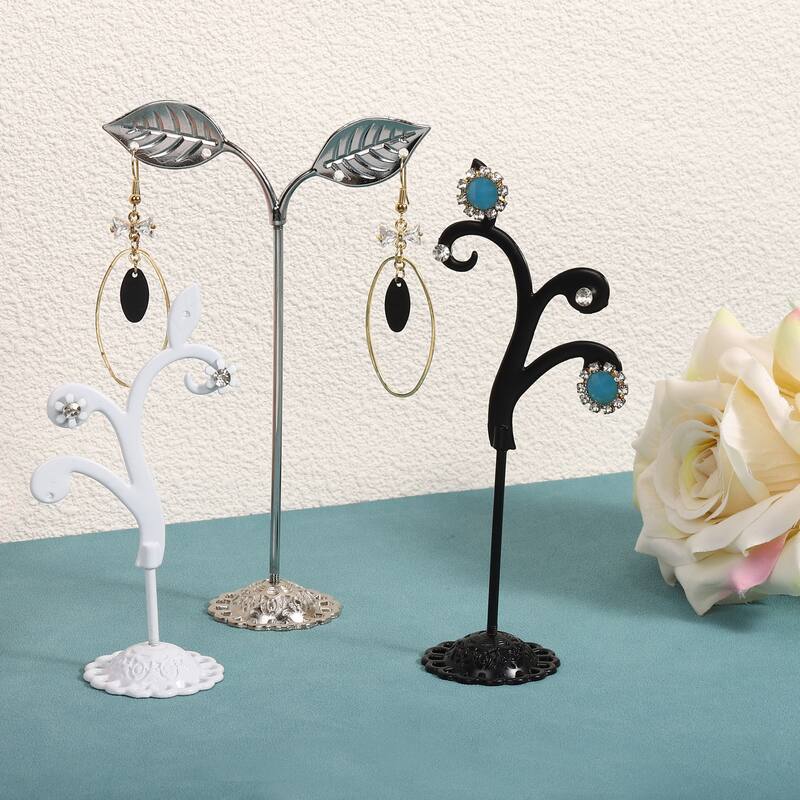 Earring Holder, 6pcs Earring Stand Earring Display Stands Organizer Streetlight - Black