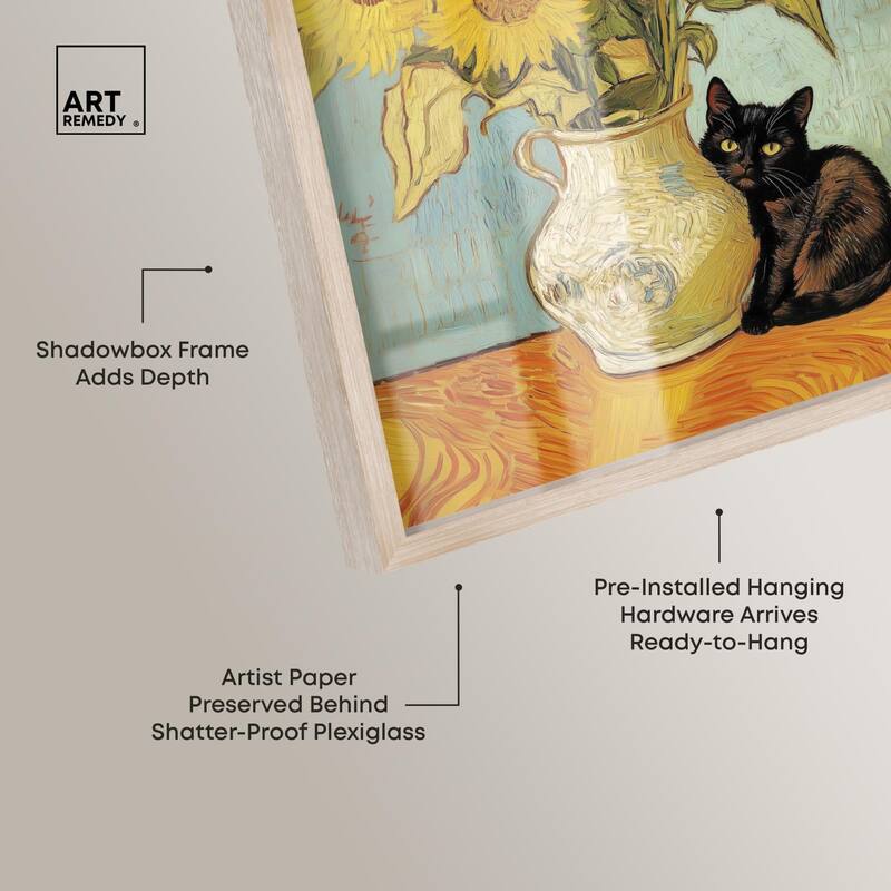 Sunflower Kitten Shadowbox by Art Remedy