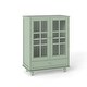 preview thumbnail 18 of 16, Anmytek Mint Green Vintage Glass Door Cabinet Kitchen Buffet Sideboard Living Room Display Storage