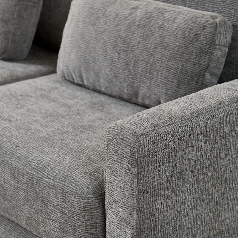 Love Seat with Back Cushions for Bedroom, Accent Sofa Couch with Square Armrests, Multifunctional 2-Seat Settee