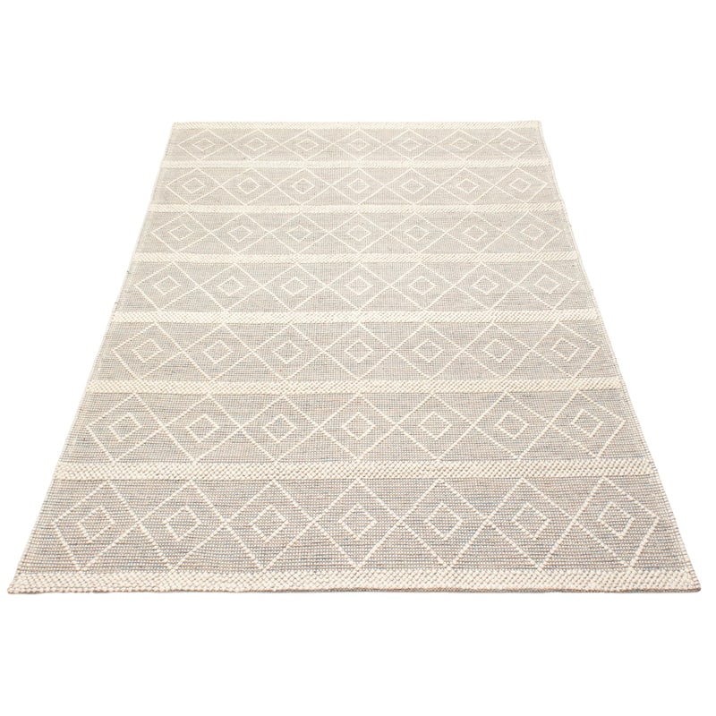 ECARPETGALLERY Braid weave Sienna Brown, Cream Wool Rug - 6'0 x 9'1
