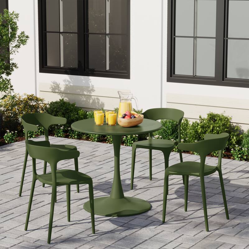 Frond and Form 4-Person Outdoor Round Dining Set