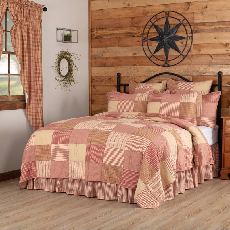 Sawyer Mill Quilt - Country Red/Dark Tan/Dark Creme - Queen
