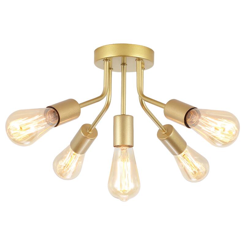 5-Light Semi Flush Mount Chandelier for Hallway Entryway Dining Room