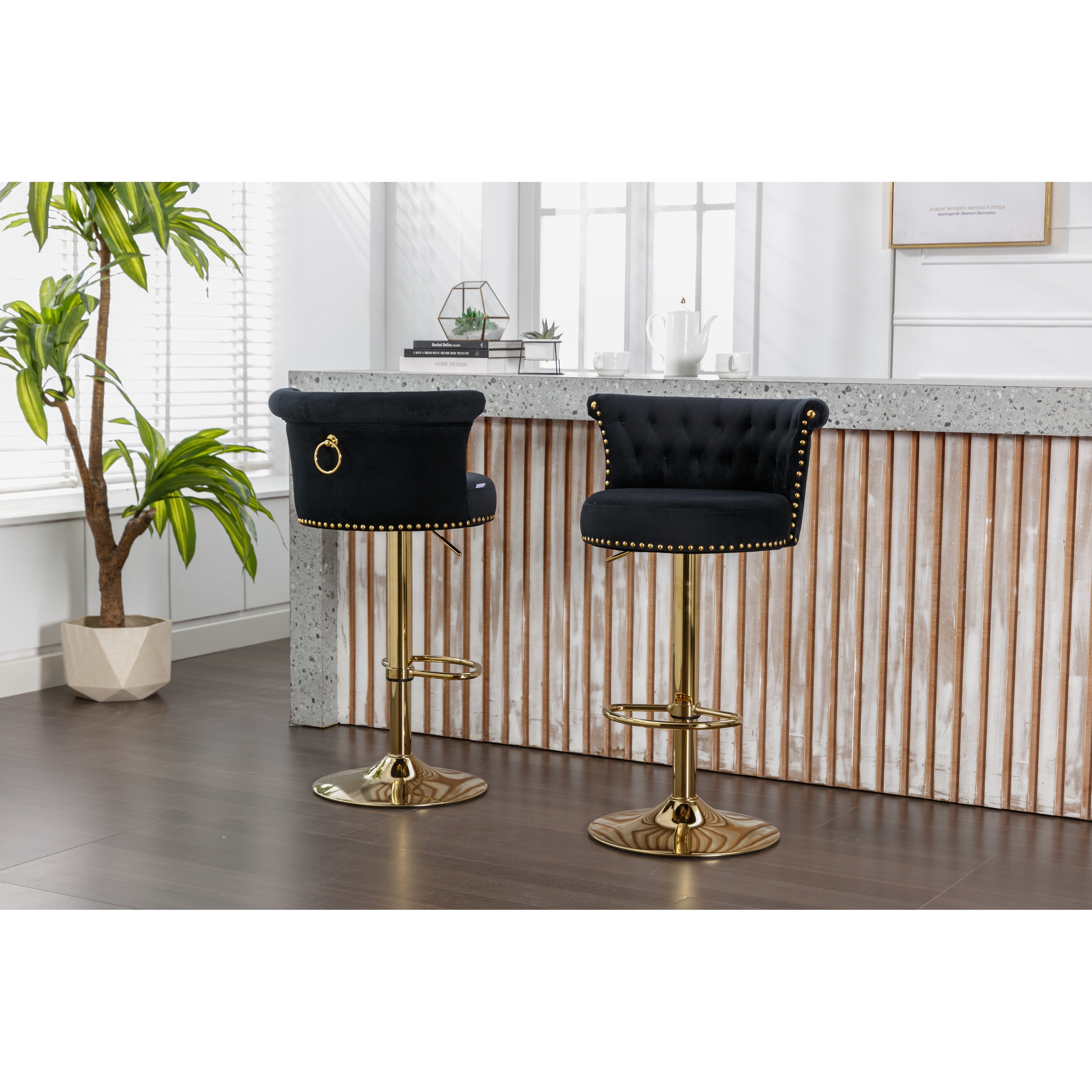 Breakfast bar shop stools velvet