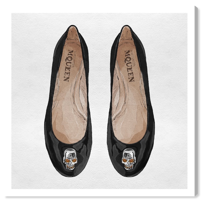 Wynwood Studio Prints Fashion and Glam Bad Gal Flats Black and Cream White Glam Wall Art Canvas Print
