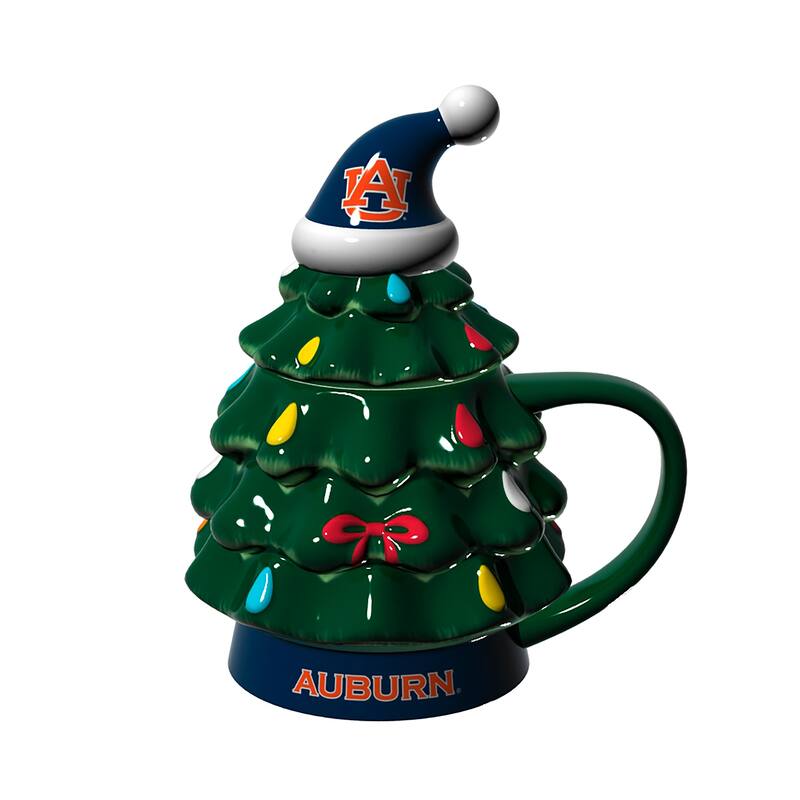 Auburn University, 14 oz Ceramic Christmas Tree Cup Gift Set