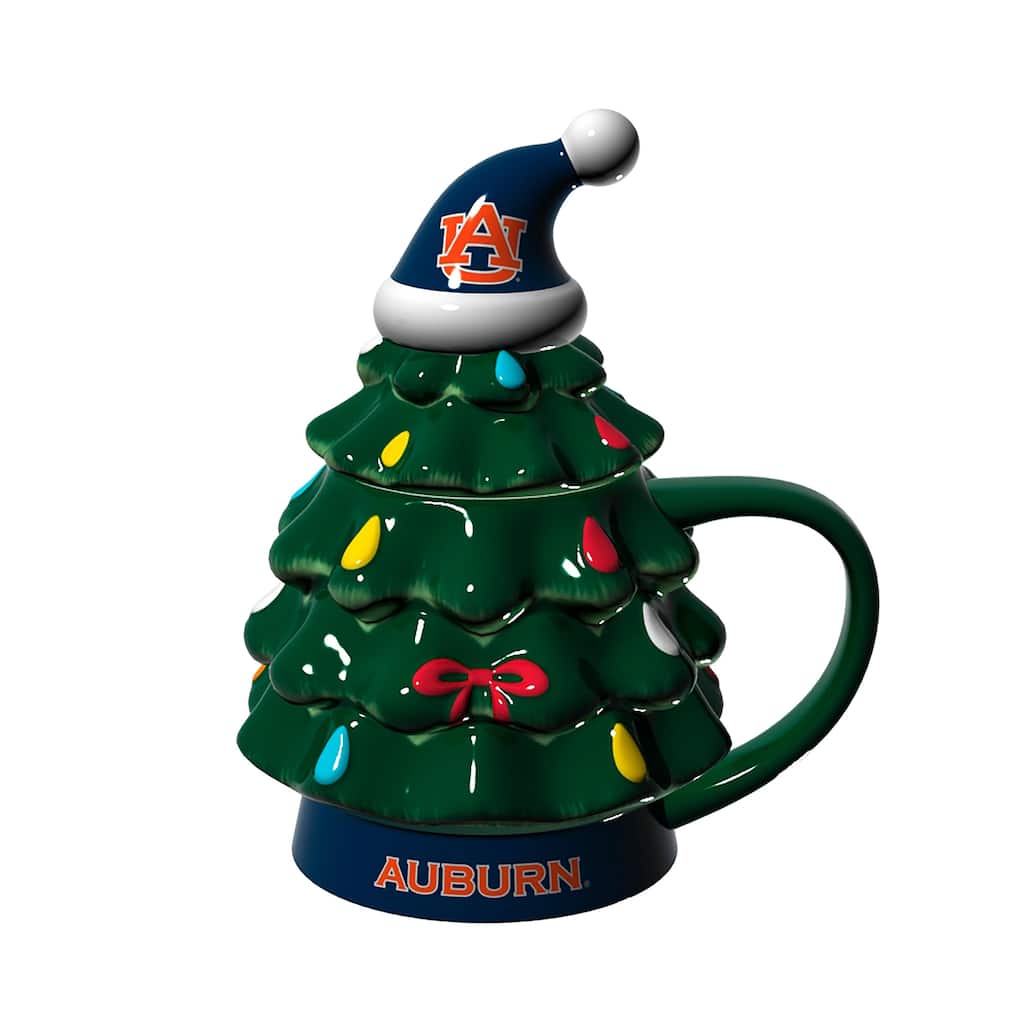 Auburn University, 14 oz Ceramic Christmas Tree Cup Gift Set
