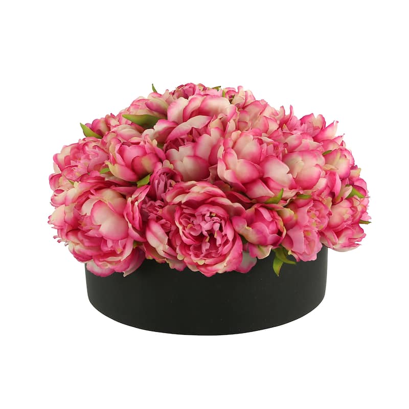 Peony Arrangement in a Round Fiberstone Planter