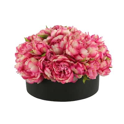 Peony Arrangement in a Round Fiberstone Planter