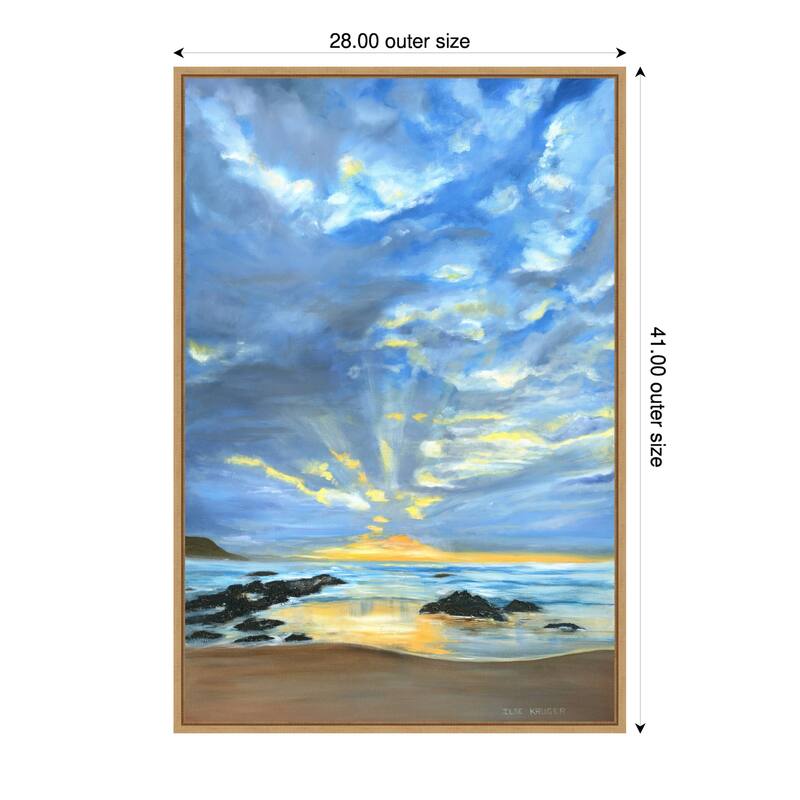 Sunset Seascape II by Ilse Kruger Framed Canvas Wall Art Print - 28 x 41 in
