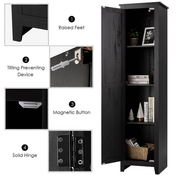 72 Inches Tall Storage Cabinet Free Standing Floor Storage Tower - Bed ...