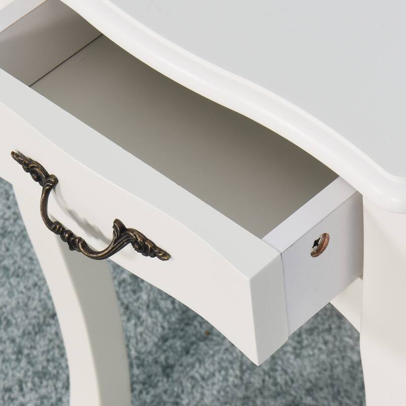 Stylish Floor-standing Storage Table with Drawer and Curved Legs for Versatile Use