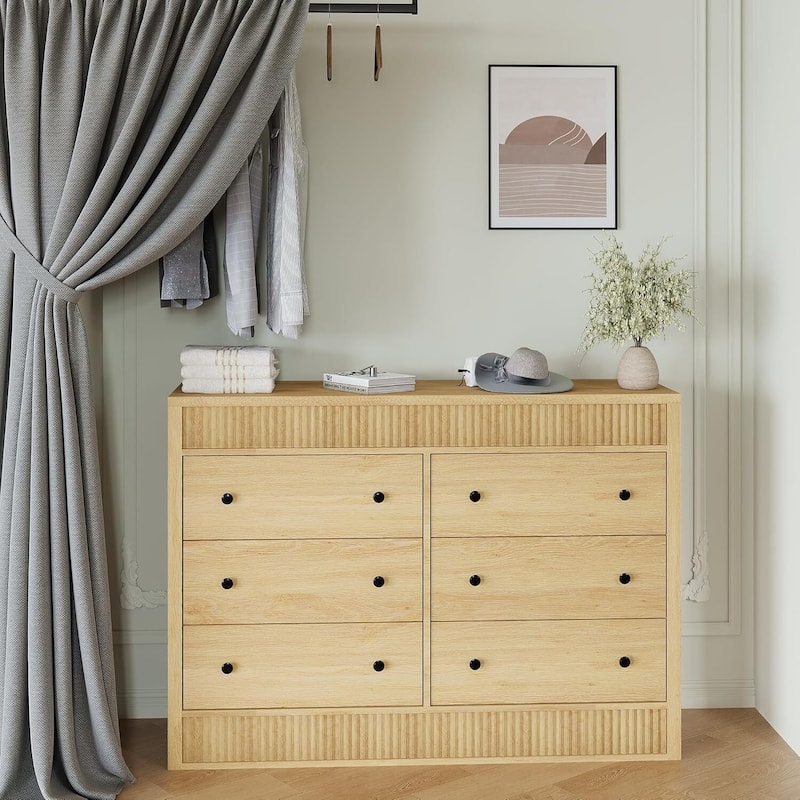 6 Drawer Dresser Storage Organizer for Living Room, Bedroom, Hallway