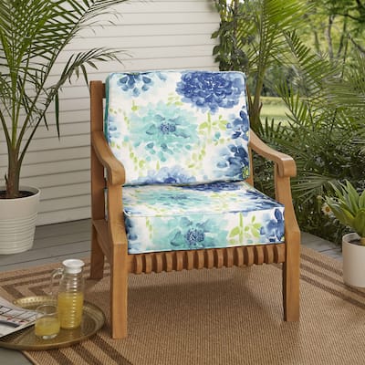 Sorra Home Gardenia Seaglass Outdoor/Indoor Corded Deep Seating Cushion Set 22.5in x 22.5in x 5in