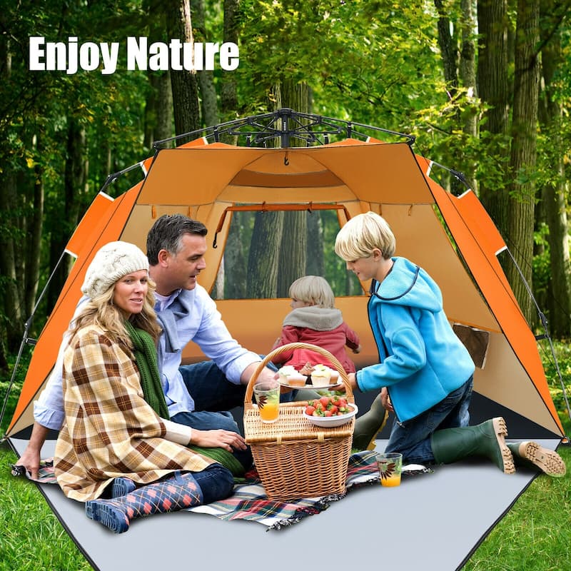 Beach Tent with Front Porch UPF 50+ Sun Shelter for 3-4 People - 100" x 50" x 52" (L x W x H)