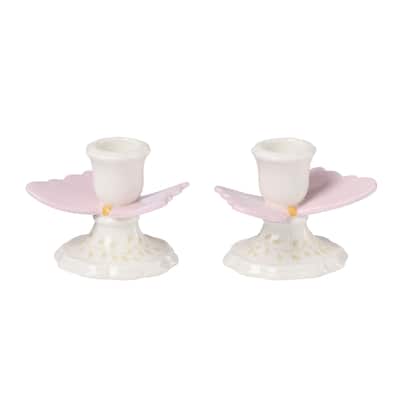 Lenox Butterfly Meadow Candlestick Holders, Set of 2 - 1.438" Round