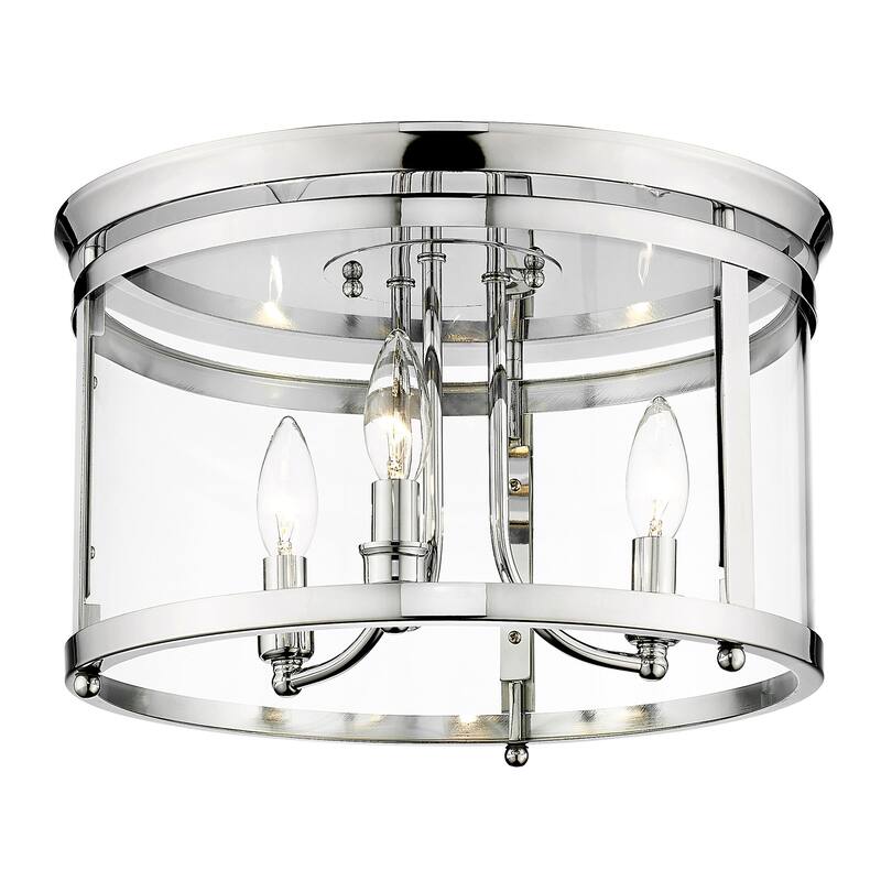 Payton Flush Mount - Chrome with Clear Glass