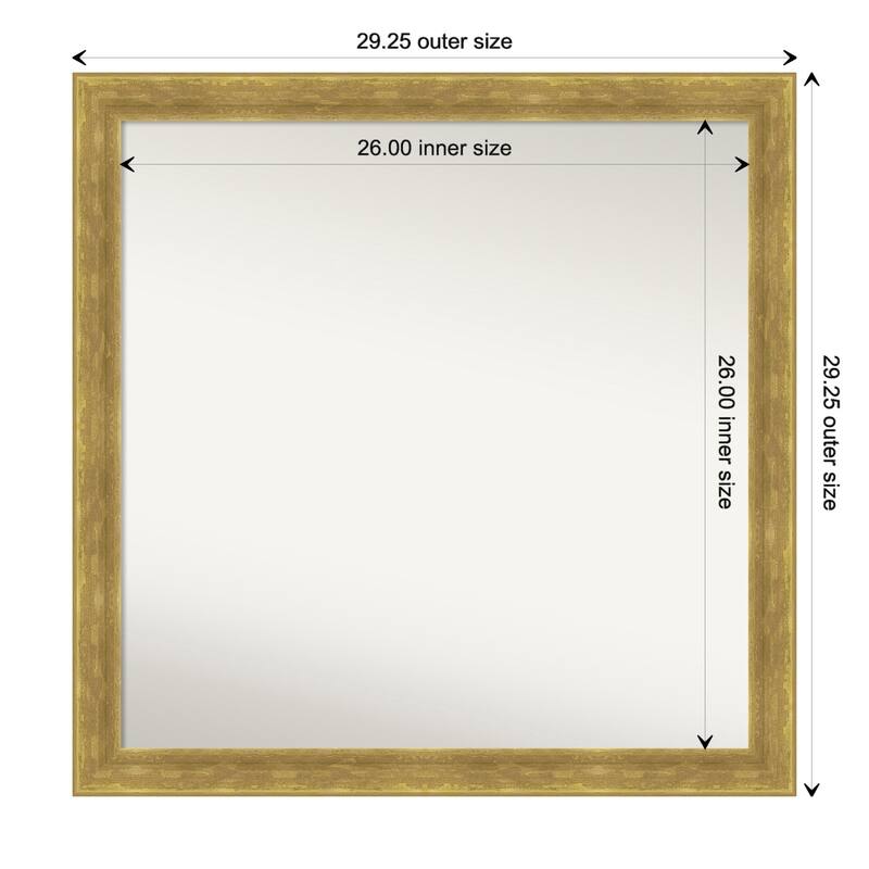 Angled Non-Beveled Wood Framed Bathroom Vanity Wall Mirror