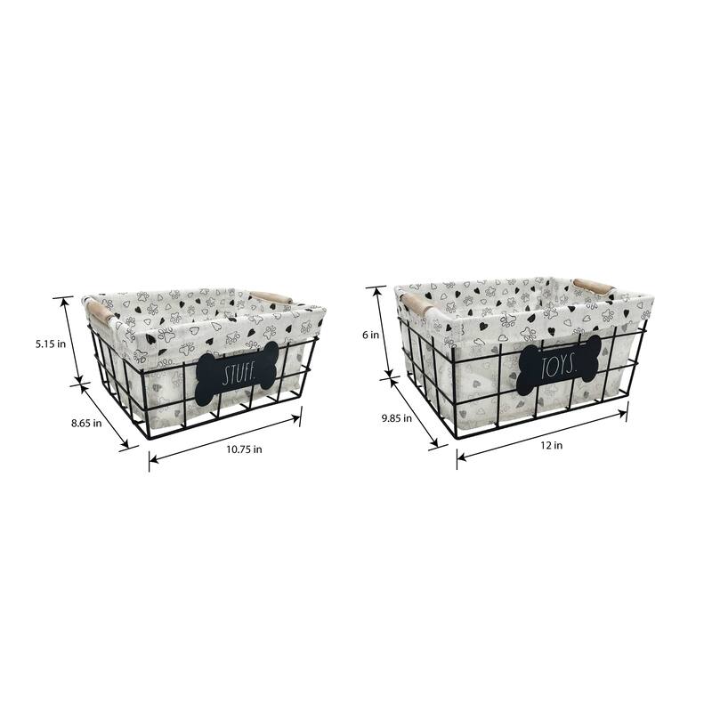 Rae Dunn Pet Storage Baskets Set of 2