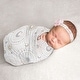 preview thumbnail 1 of 3, Star and Moon Collection Girl Baby Swaddle Receiving Blanket - Blush Pink, Gold, and Grey Celestial