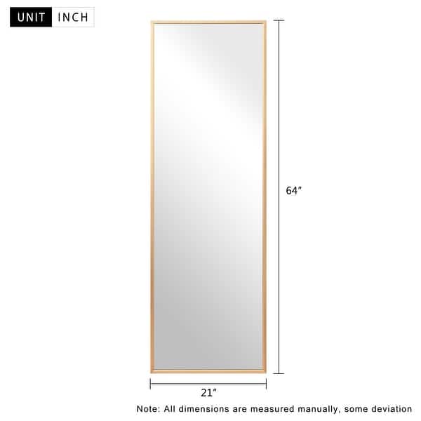 dimension image slide 15 of 19, Dovelina Modern Full Length Floor Mirror - Freestanding Vanity Mirror for Bathroom or Living Space