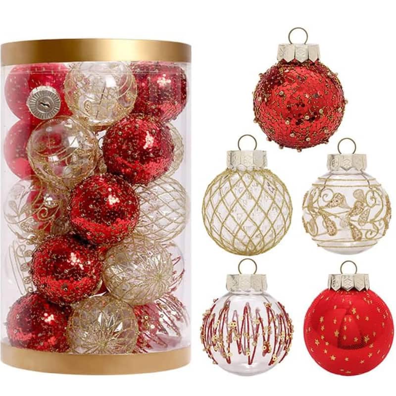 25 Pcs Christmas Decoration Ball Ornaments Set for Holiday Party Wedding - N/A - Multi