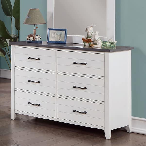 48 inch wide dresser Benjara Aya 48 Inch Tall 5 Drawer Dresser Chest, Scalloped Motif Front,  White Wood