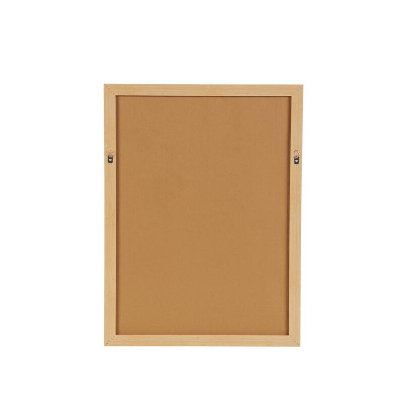 Canvas Abstract Living Room Framed Wall Art with Brown Frame - White - Roche River Decor