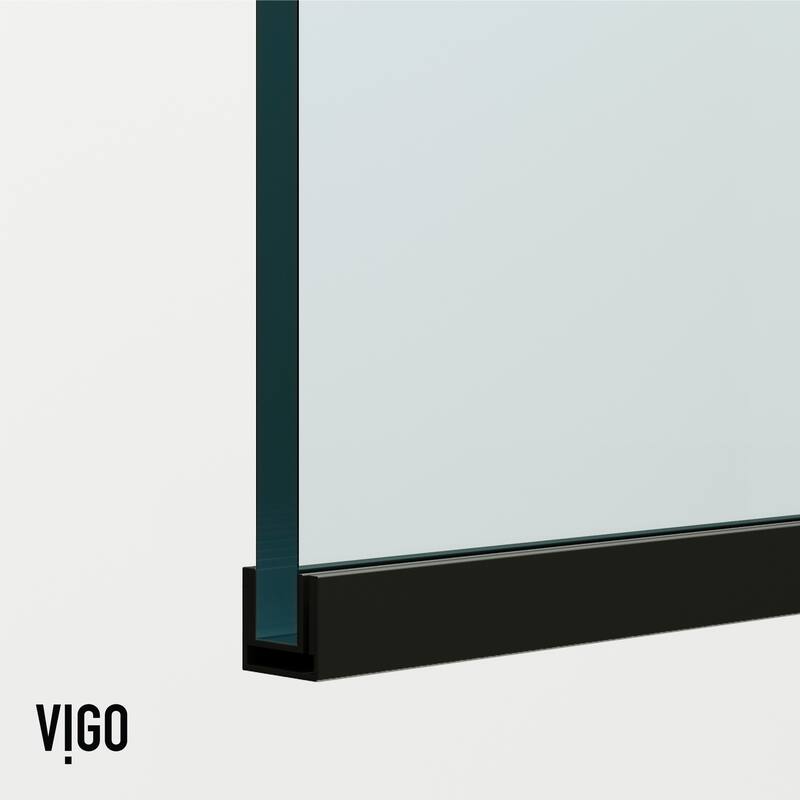 VIGO Zenith 34" W x 62" H Frameless Fixed Tub Screen Door