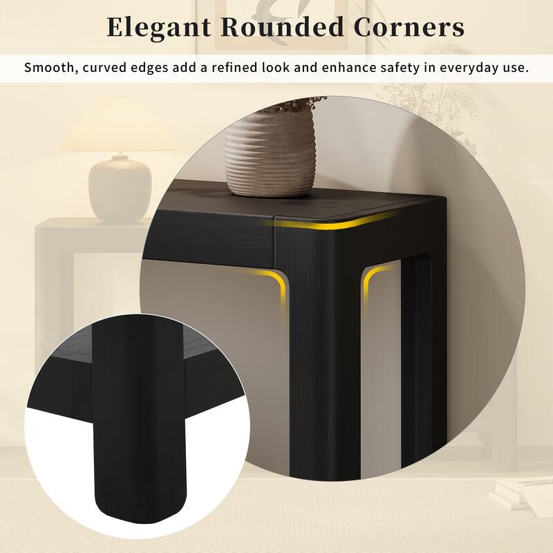 Wooden Console Table for Living Room, Narrow Accent Sofa Table Entryway Table with Storage Shelf for Front Hall, Hallway