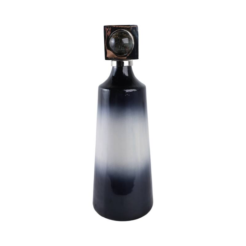 Glass Metal Decorative Vase with Contemporary Single Modern Accents