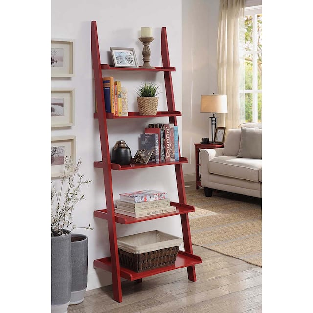 Copper Grove Aubrieta Ladder Bookshelf - Cranberry Red
