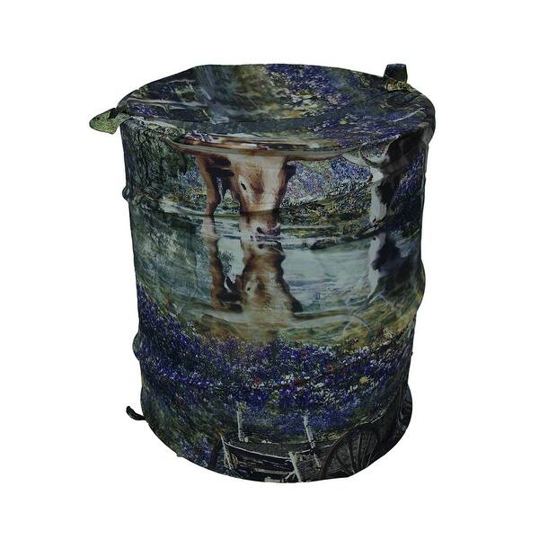 Shop Hill Country Blues Decorative Pop Up Laundry Hamper W Lid