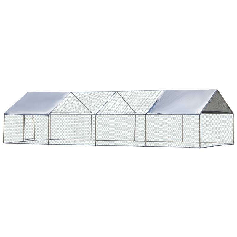 PawHut Chicken Coop Walk-in Enclosure with Cover
