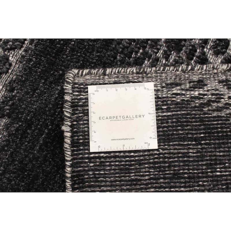 ECARPETGALLERY Hand-knotted Tangier Black Wool Rug - 2'11 x 4'11