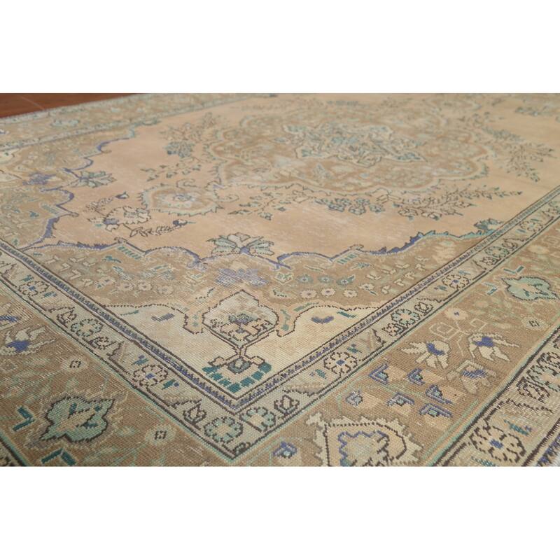 Tabriz Persian Vintage Area Rug Handmade Bedroom Wool Carpet - 6'6"x 9'9"