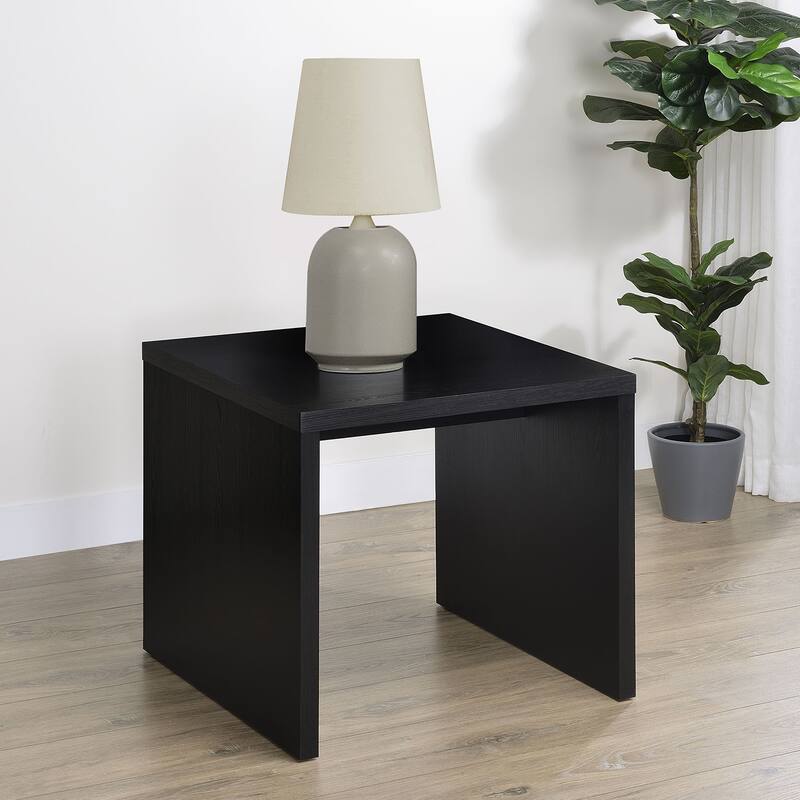 Square Engineered Wood End Table in Black