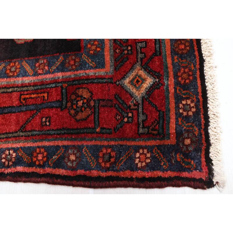 ECARPETGALLERY Hand-knotted Anatolian Vintage Black, Red Wool Rug - 4'0 x 9'3