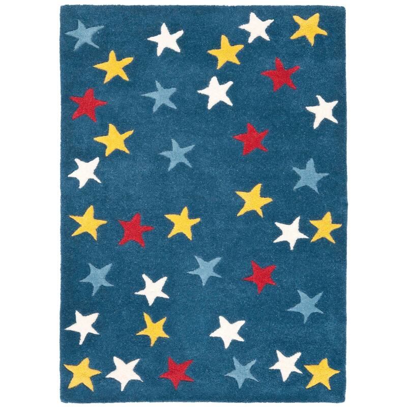 SAFAVIEH Handmade Novelty Egea Stars Wool Rug - 2' x 3' - Blue/Multi