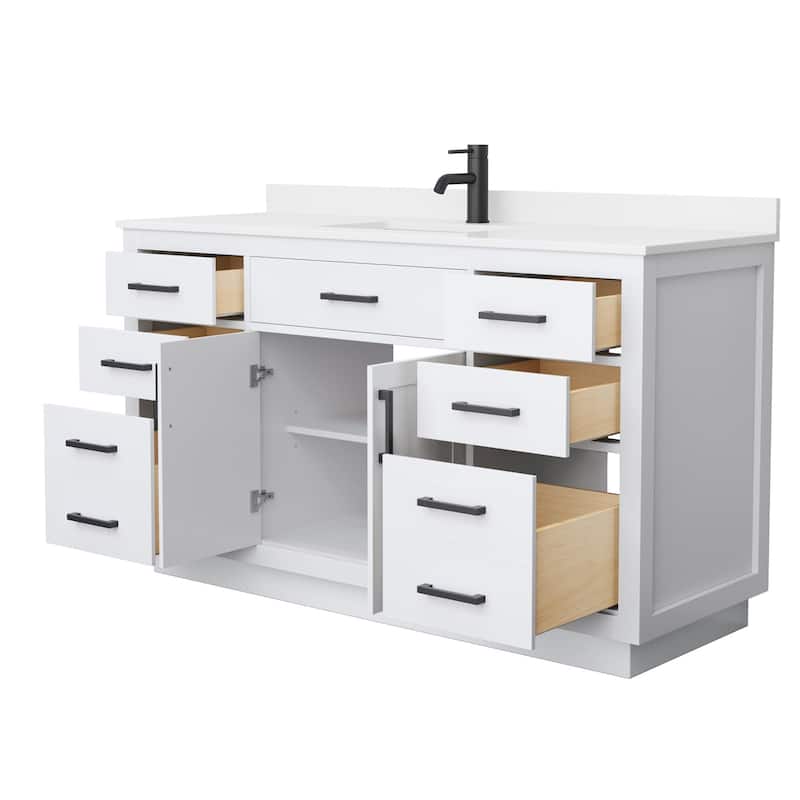 Beckett TK 60-inch Single Vanity, Single Hole Quartz Top