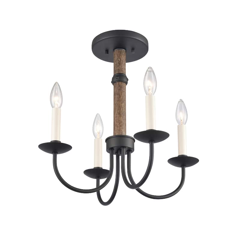 Elk Home Neville 20'' Wide 4-Light Semi Flush Mount - Charcoal Black